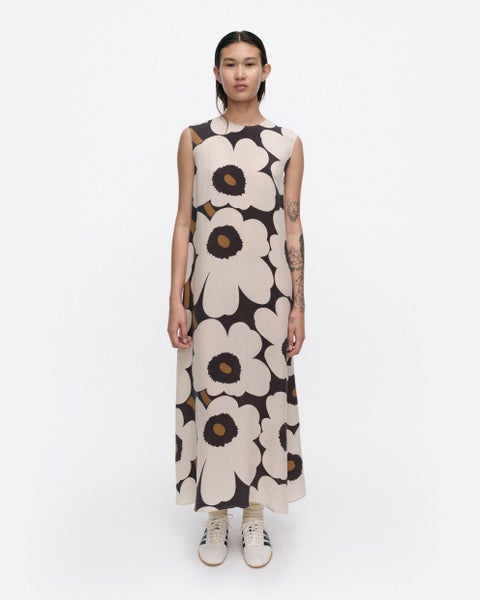 Migot Unikko Mekko,  vaalea beige, musta, ruskea