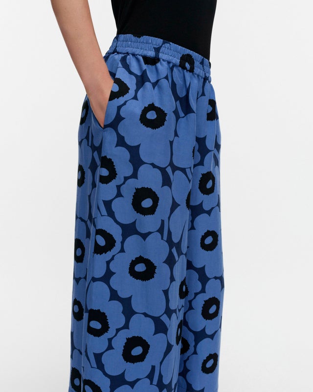 Kuvio Unikko Housut, sininen, sininen, musta