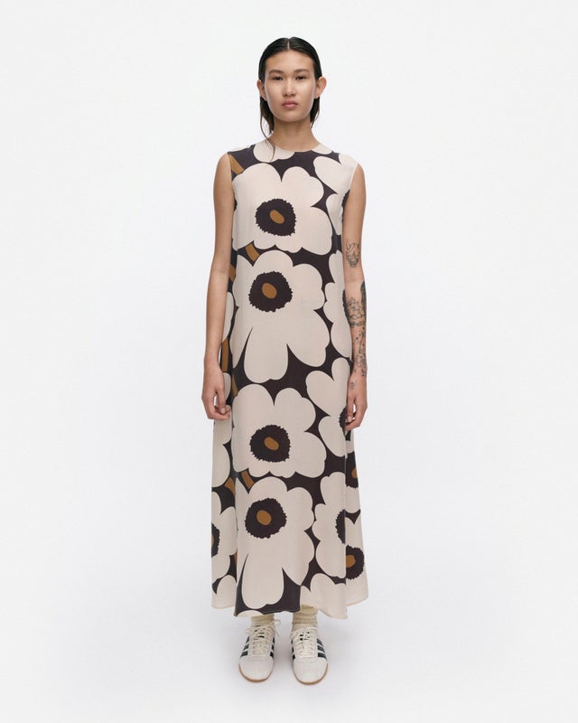 Migot Unikko Mekko,  vaalea beige, musta, ruskea