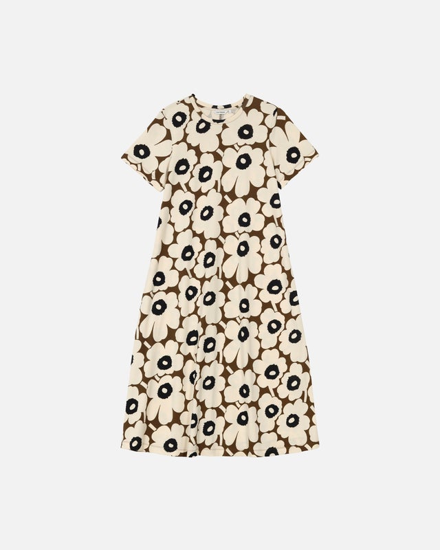 Pisteinen Unikko Mekko, beige, ruskea, musta