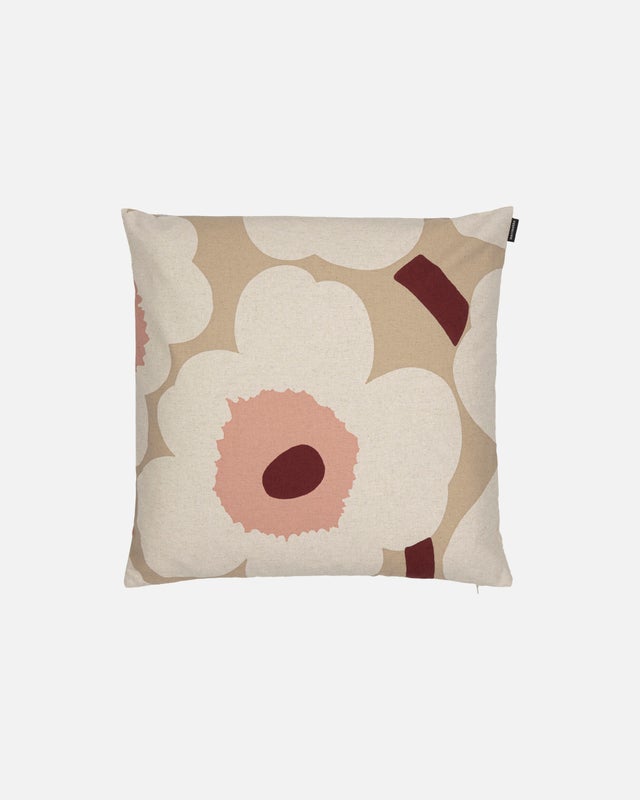 Unikko Tyynynp&auml;&auml;llinen 50x50 cm,  beige,pellava,roosa